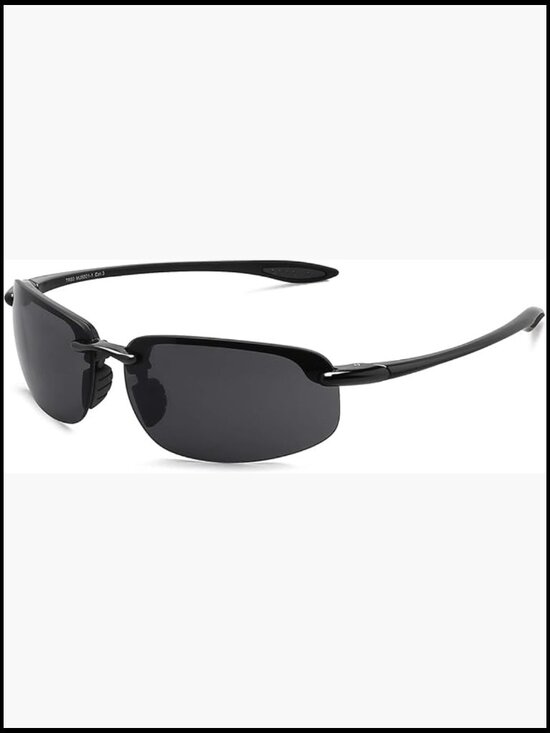 TR90 Rimless Frame Polarized Sports Sunglasses for Big Heads